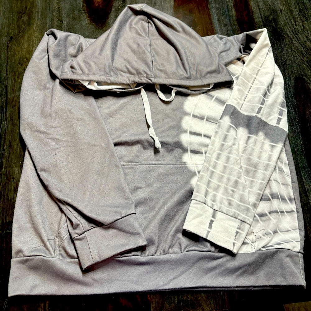 Gray and White sweatshirt